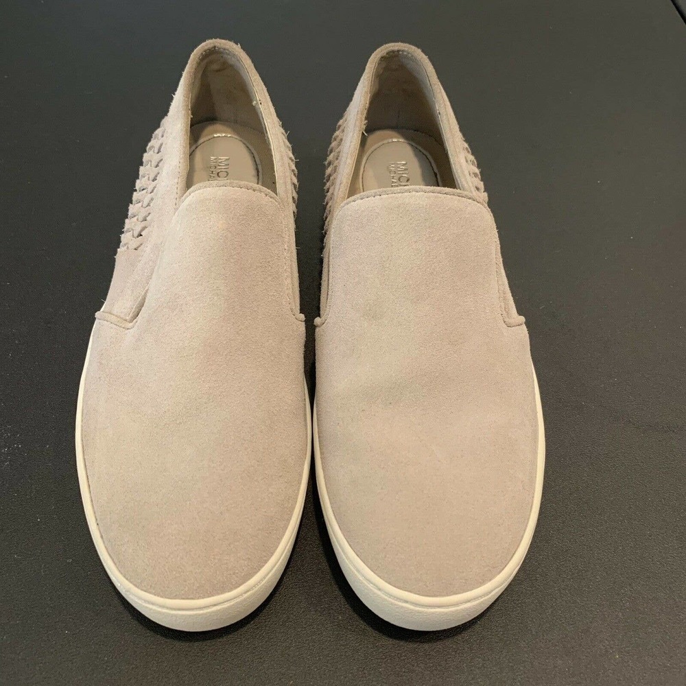 Michael Kors Gray Suede Slip On Shoes Casual Loafers Braided Womens Size 7M EUC - Picture 3 of 9